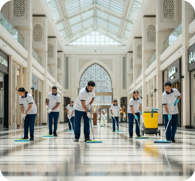 فريق دعم رحابة الوطن يقدم الدعم اللازم لشركة نظافة